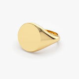 14k Gold Engravable Signet Ring - GeumJewels