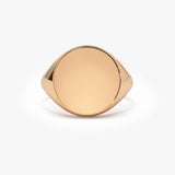 14k Gold Engravable Signet Ring - GeumJewels