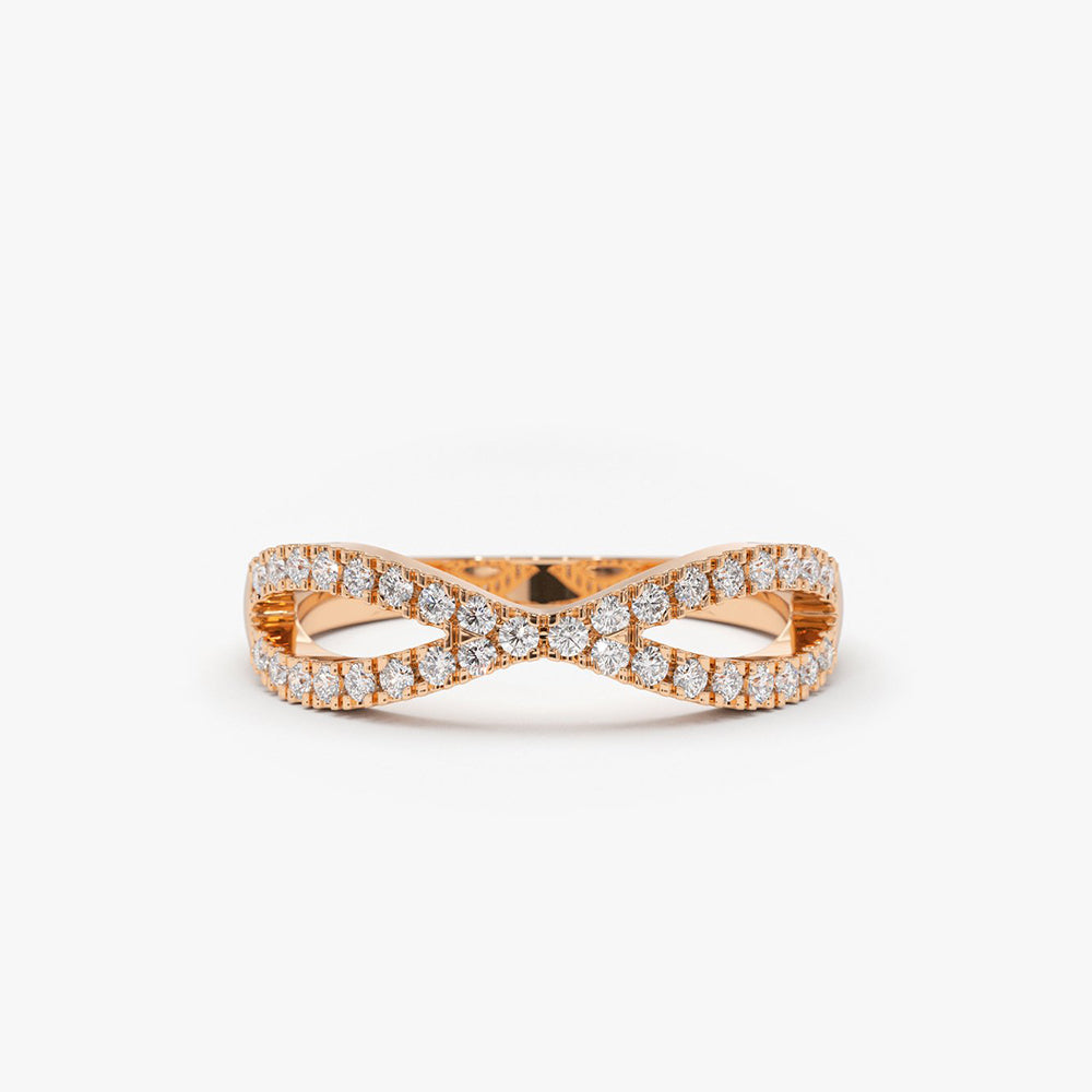 14K Gold Eternity Diamond Wedding Band - GeumJewels