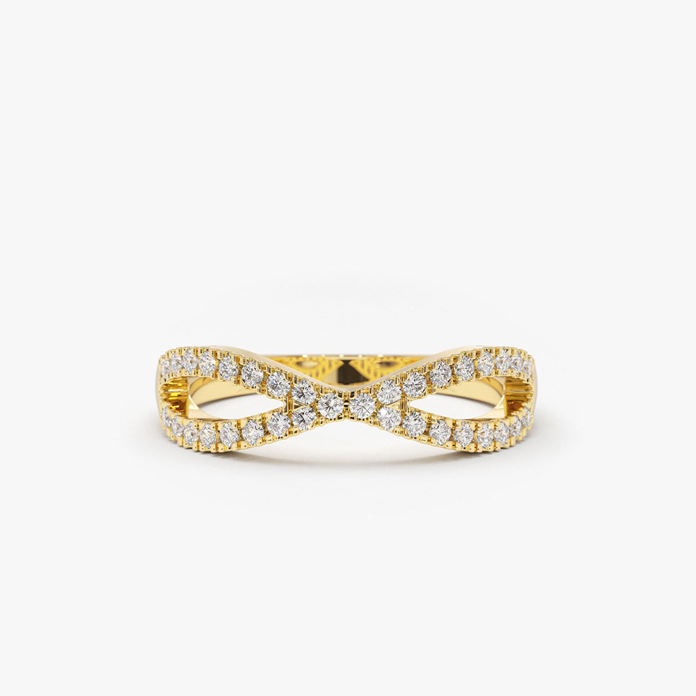 14K Gold Eternity Diamond Wedding Band - GeumJewels