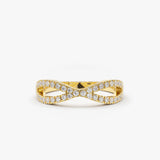 14K Gold Eternity Diamond Wedding Band - GeumJewels