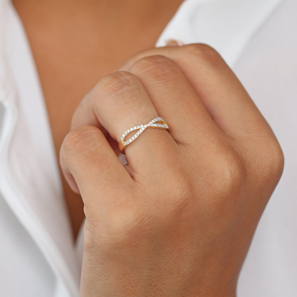 14K Gold Eternity Diamond Wedding Band - GeumJewels