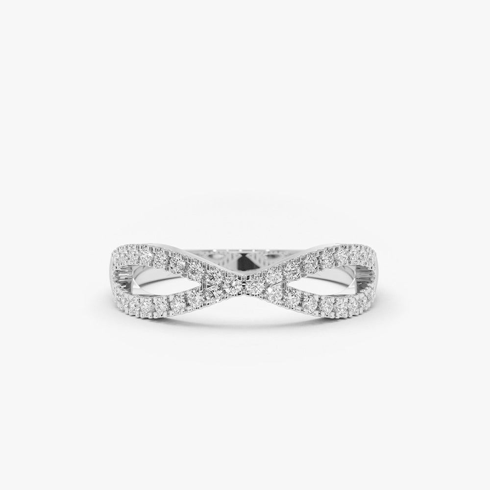 14K Gold Eternity Diamond Wedding Band - GeumJewels