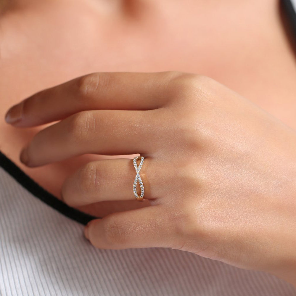 14K Gold Eternity Diamond Wedding Band - GeumJewels