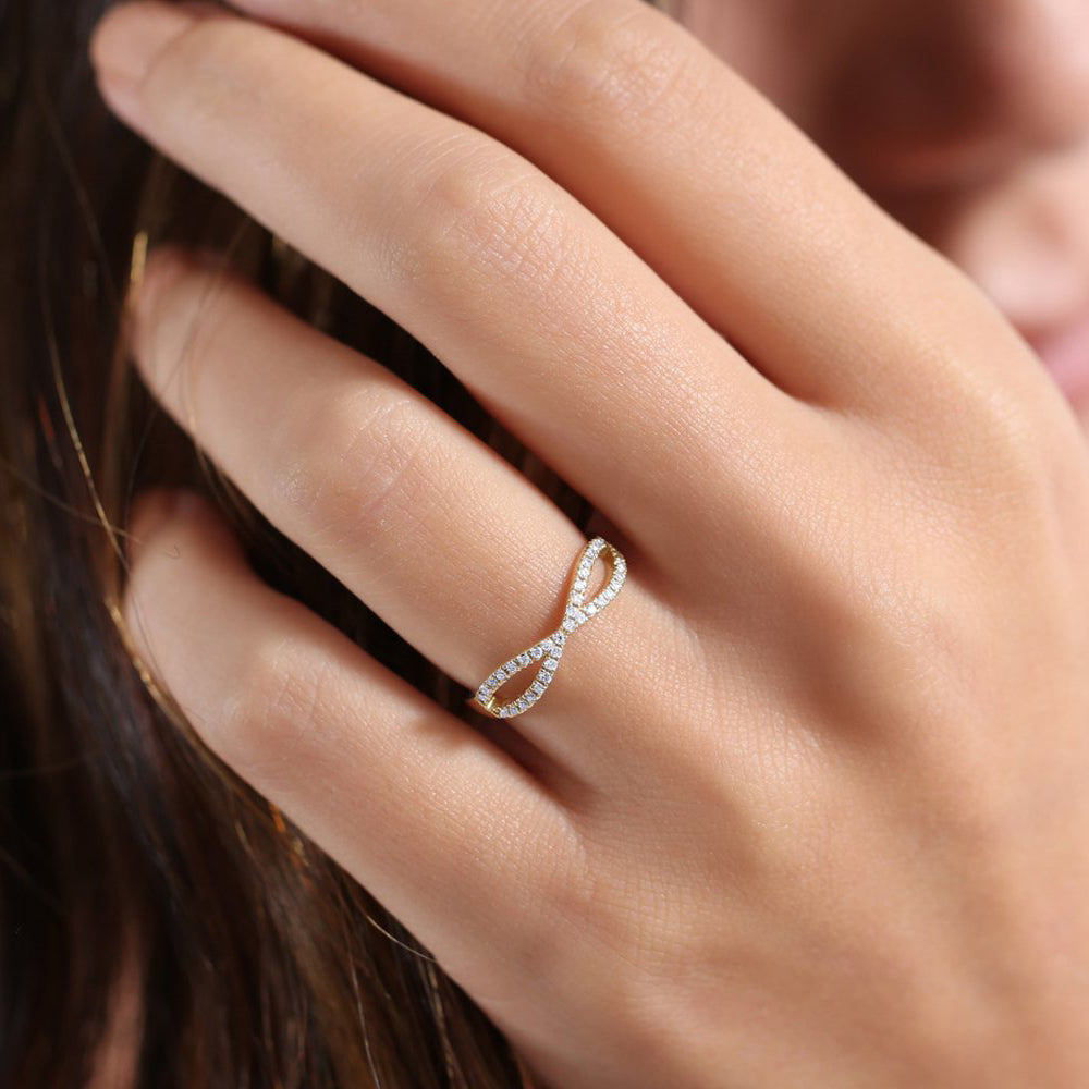 14K Gold Eternity Diamond Wedding Band - GeumJewels