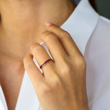 14k Gold Full Eternity Princess Cut Ruby Ring - GeumJewels