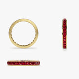 14k Gold Full Eternity Princess Cut Ruby Ring - GeumJewels