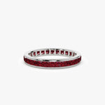 14kt Yellow Gold Full Eternity Princess Cut Ruby Ring - GeumJewels