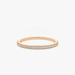 14K Gold Half Eternity Micro Pave Diamond Ring - GeumJewels