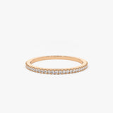 14K Gold Half Eternity Micro Pave Diamond Ring - GeumJewels