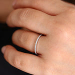 14K Gold Half Eternity Micro Pave Diamond Ring - GeumJewels