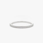14K Gold Half Eternity Micro Pave Diamond Ring - GeumJewels