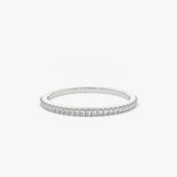 14K Gold Half Eternity Micro Pave Diamond Ring - GeumJewels
