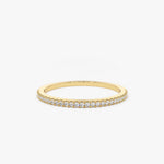 14K Gold Half Eternity Micro Pave Diamond Ring - GeumJewels