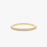 14K Gold Half Eternity Micro Pave Diamond Ring - GeumJewels