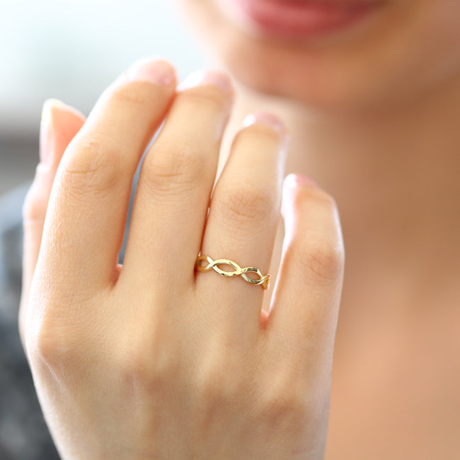 14k Gold Infinity Band - GeumJewels