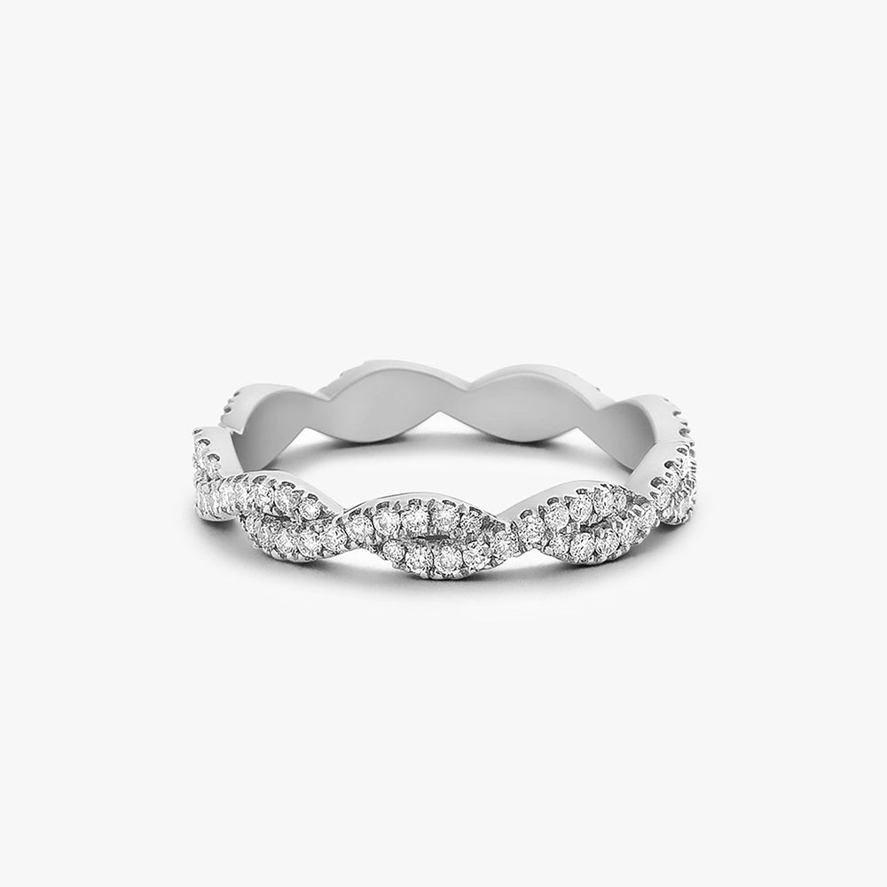 14K Gold Infinity Diamond Eternity Wedding Band - GeumJewels