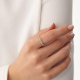 14K Gold Infinity Diamond Eternity Wedding Band - GeumJewels