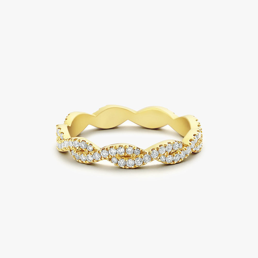 14K Gold Infinity Diamond Eternity Wedding Band - GeumJewels