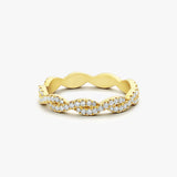 14K Gold Infinity Diamond Eternity Wedding Band - GeumJewels