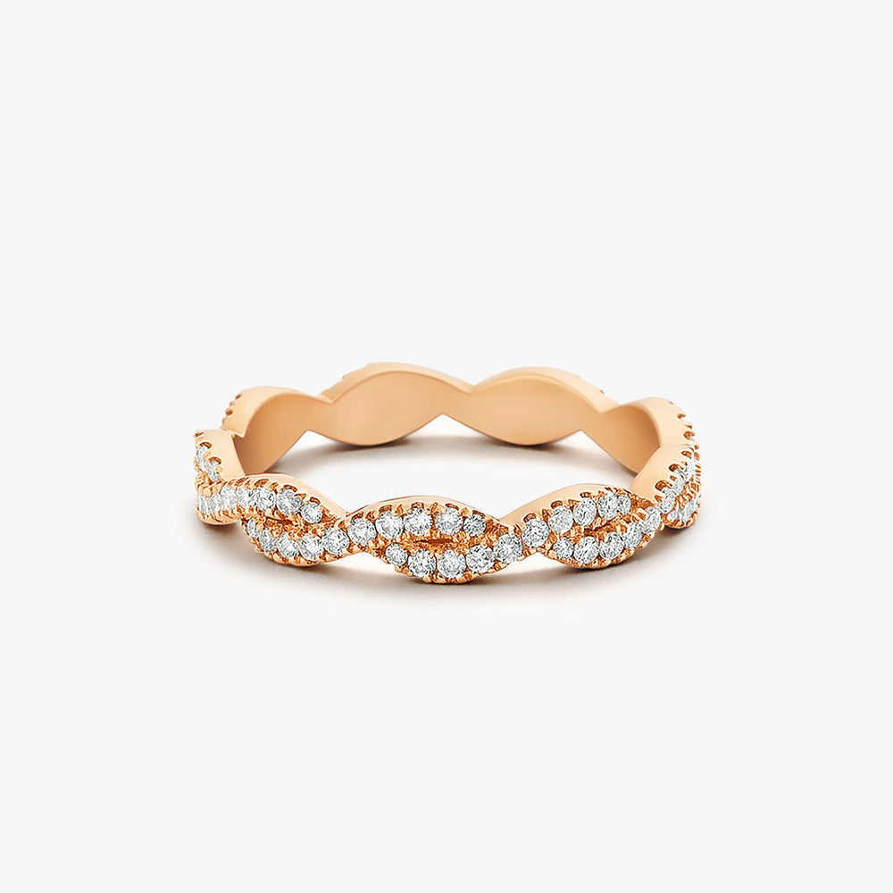 14K Gold Infinity Diamond Eternity Wedding Band - GeumJewels