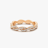 14K Gold Infinity Diamond Eternity Wedding Band - GeumJewels