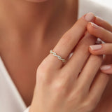 14K Gold Infinity Diamond Eternity Wedding Band - GeumJewels