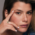 14k Gold Marquise Shape Emerald  Ring with Baguette Accents - GeumJewels