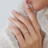 14k Gold Micro Pave Diamond Twisted Rope Criss Cross Ring - GeumJewels