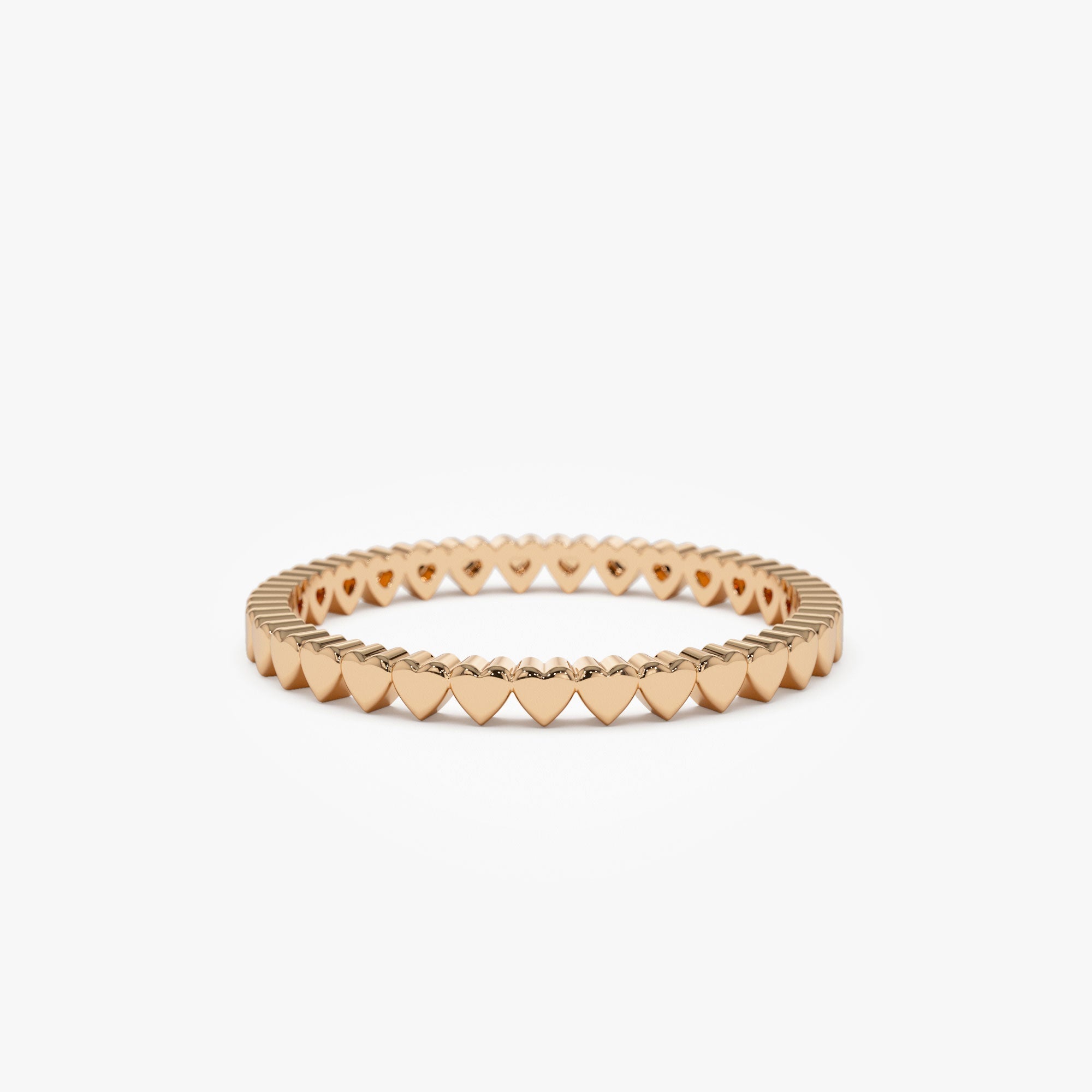 14k Gold Mini Heart Eternity Ring - GeumJewels