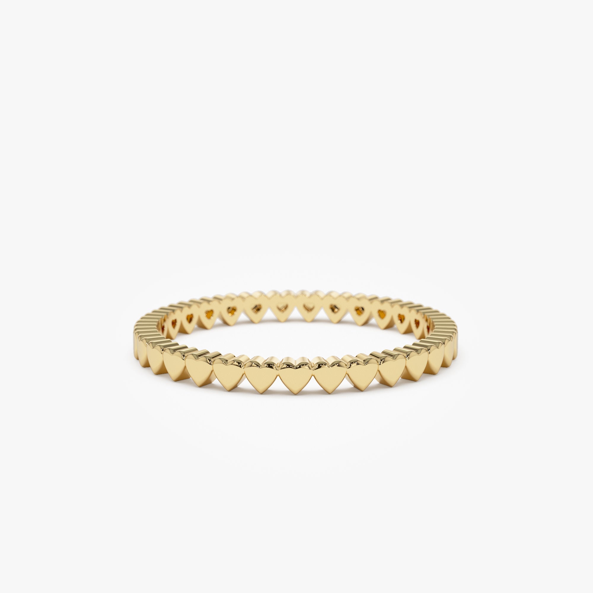 14k Gold Mini Heart Eternity Ring - GeumJewels