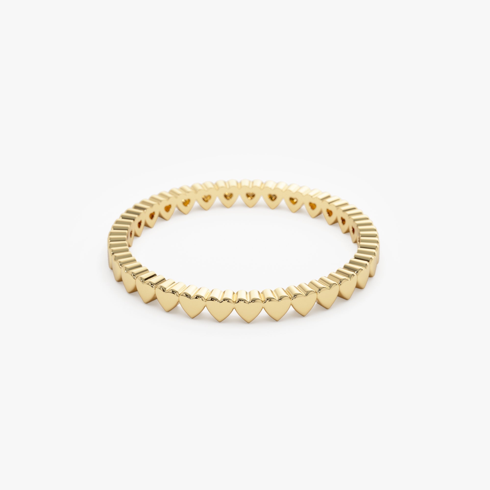 14k Gold Mini Heart Eternity Ring - GeumJewels