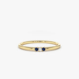 14K Gold Minimal Sapphire and Diamond Ring - GeumJewels
