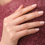 14K Gold Petite Diamond Wedding Ring - GeumJewels