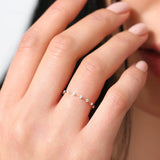 14K Gold Petite Diamond Wedding Ring - GeumJewels