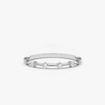 14K Gold Petite Diamond Wedding Ring - GeumJewels