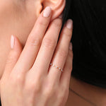 14K Gold Petite Diamond Wedding Ring - GeumJewels