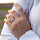 14k Gold Ruby and Diamond Cluster Ring - GeumJewels