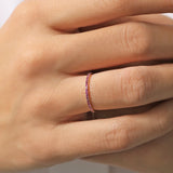 14K Gold Ruby Eternity Band - GeumJewels