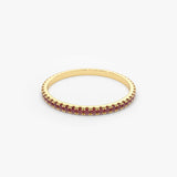 14K Gold Ruby Eternity Band - GeumJewels