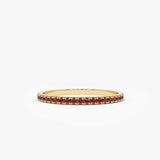 14K Gold Ruby Eternity Band - GeumJewels