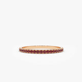14K Gold Ruby Eternity Band - GeumJewels