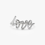 14K Gold Script Love Ring - GeumJewels