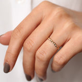 14K Gold Spike Pyramid Eternity Ring - GeumJewels