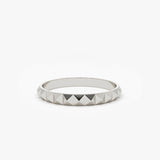 14K Gold Spike Pyramid Eternity Ring - GeumJewels