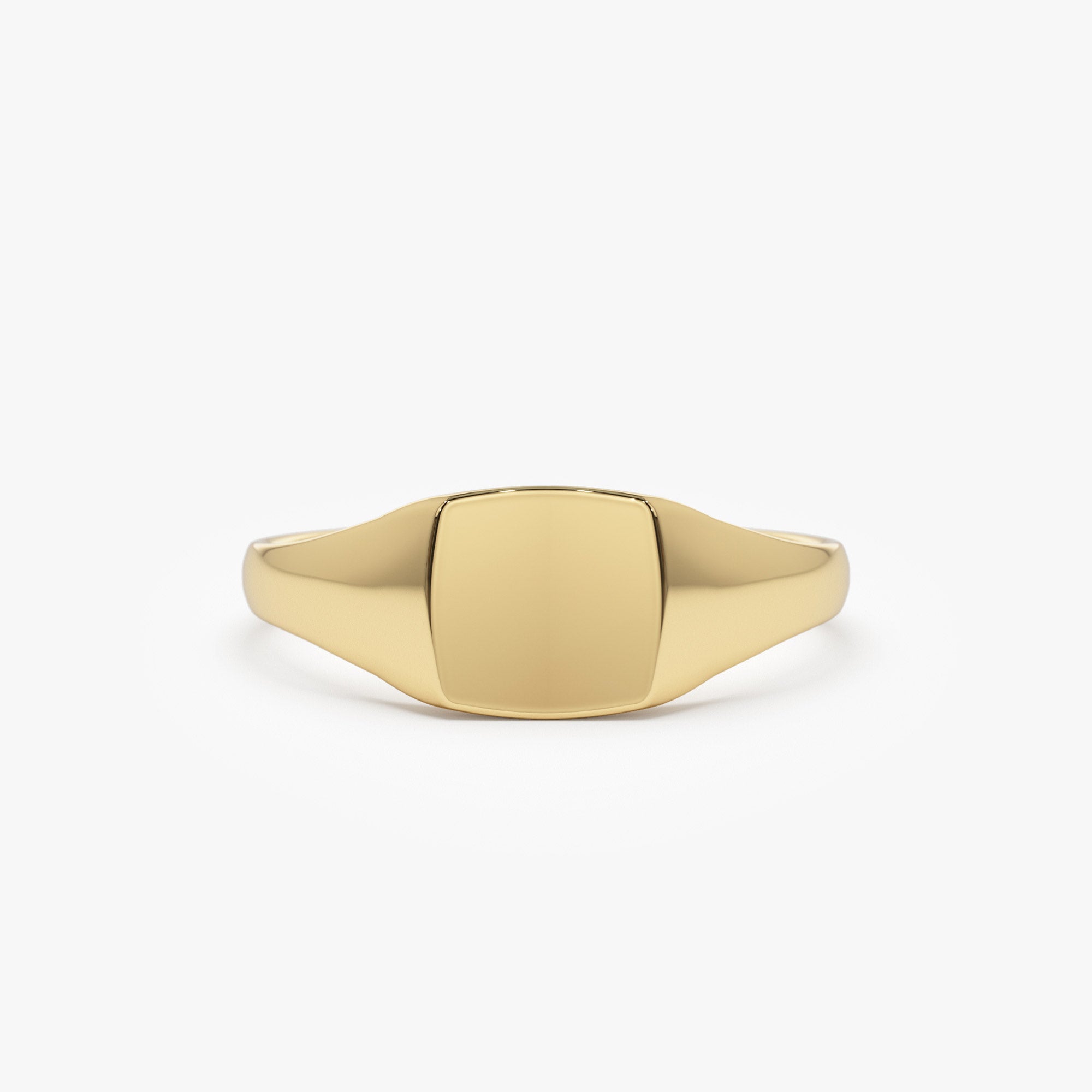 14k Gold Square Signet Ring - GeumJewels
