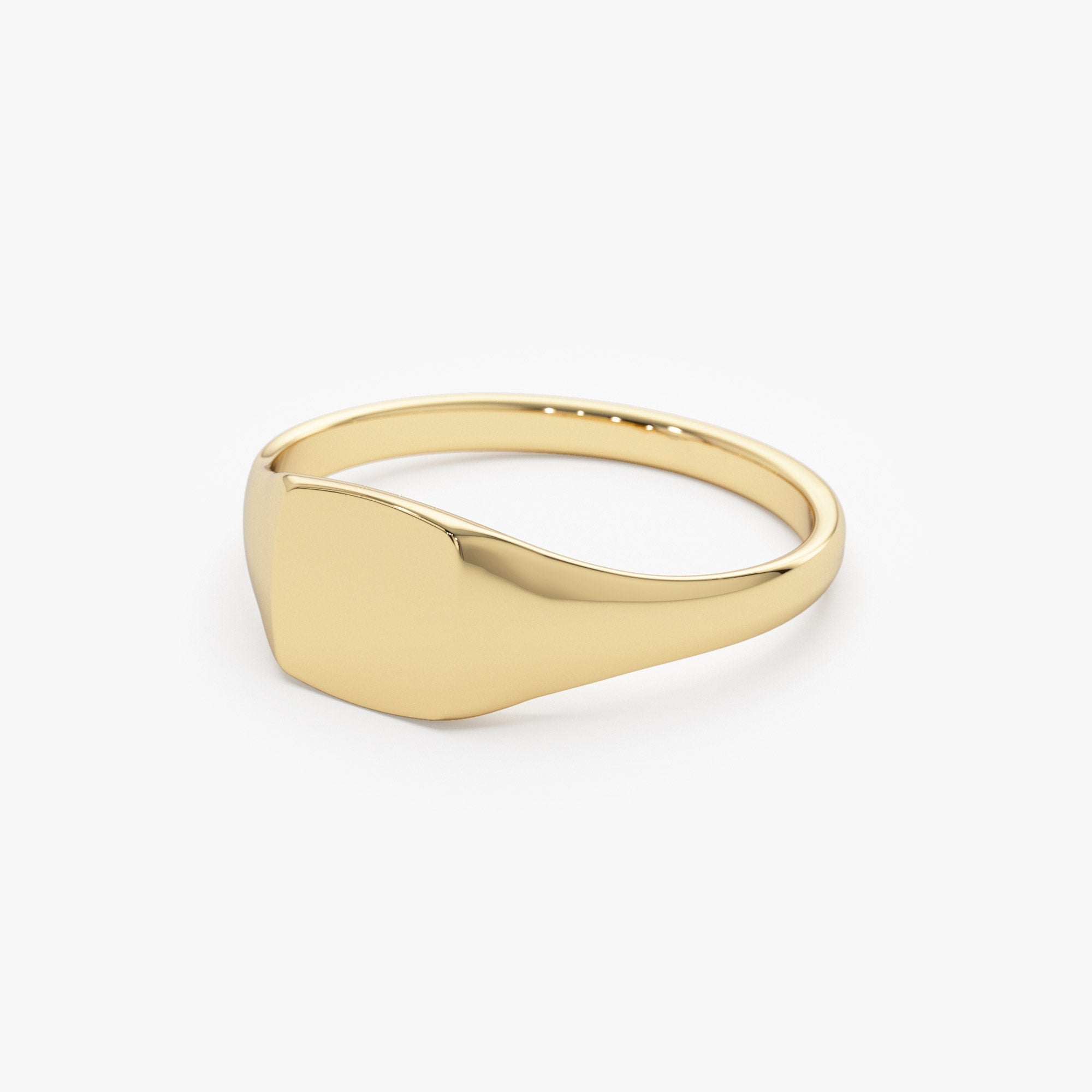 14k Gold Square Signet Ring - GeumJewels