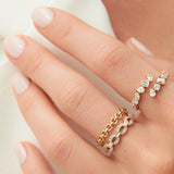 14K Gold Stackable Dainty Ring - GeumJewels