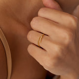 14k Gold Stacking Criss Cross Ring - GeumJewels