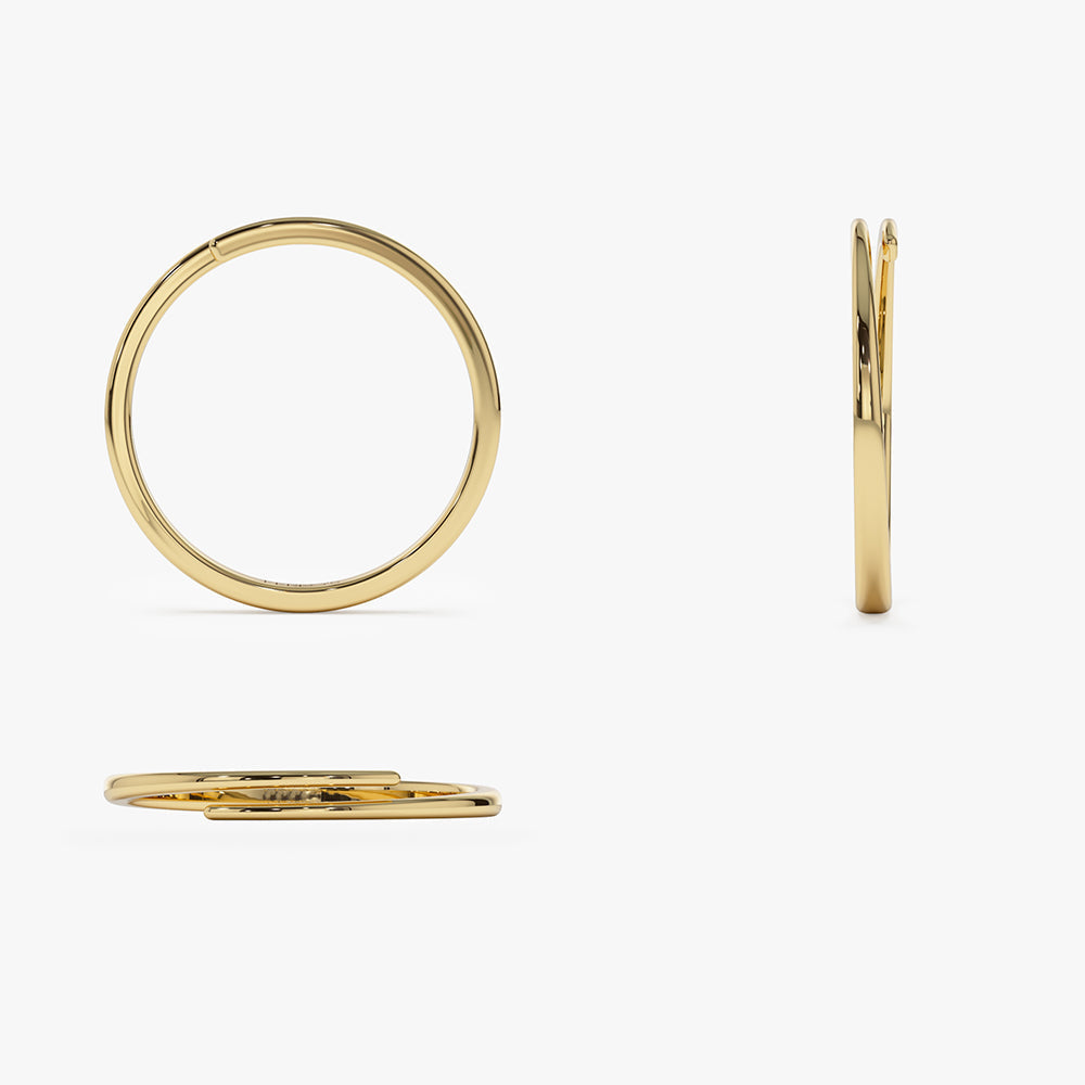 14k Gold Stacking Criss Cross Ring - GeumJewels